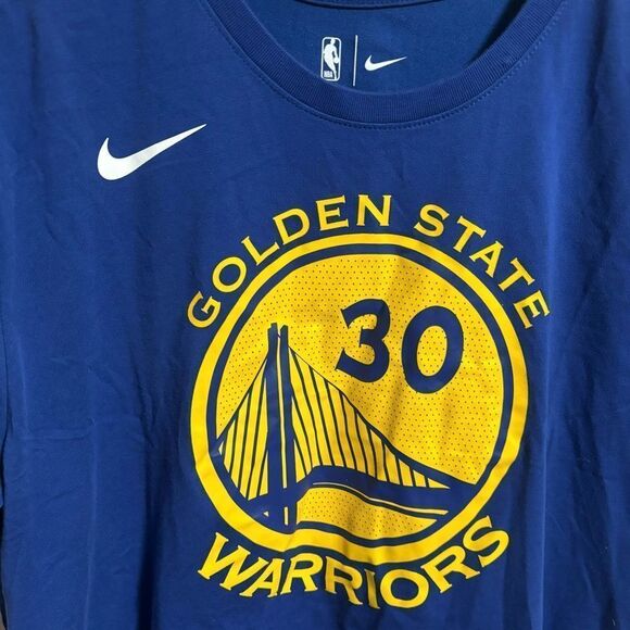 Nike NBA Golden State Warriors Steph Curry #30 Name & Number Tee- Size Large - Picture 3 of 4